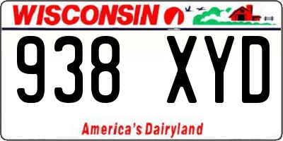 WI license plate 938XYD