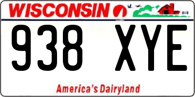 WI license plate 938XYE