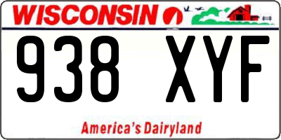 WI license plate 938XYF