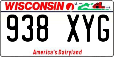 WI license plate 938XYG