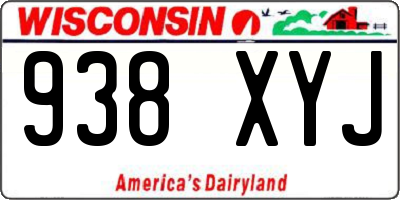 WI license plate 938XYJ