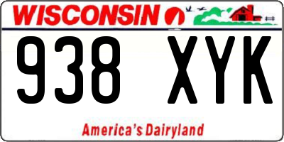 WI license plate 938XYK