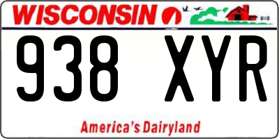 WI license plate 938XYR