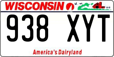 WI license plate 938XYT