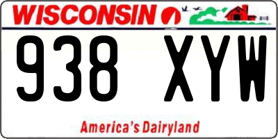 WI license plate 938XYW