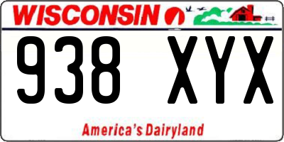 WI license plate 938XYX