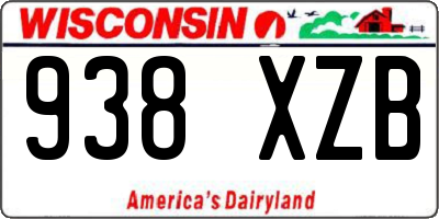 WI license plate 938XZB