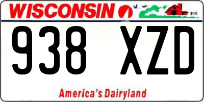 WI license plate 938XZD