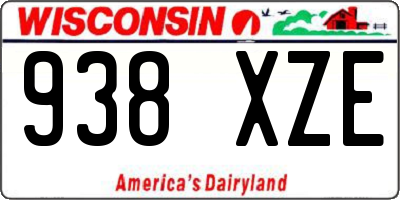 WI license plate 938XZE