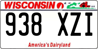 WI license plate 938XZI