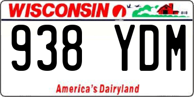 WI license plate 938YDM