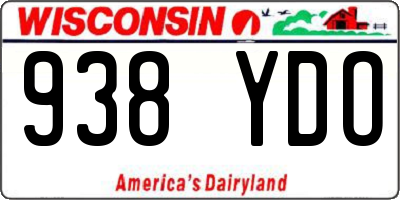 WI license plate 938YDO