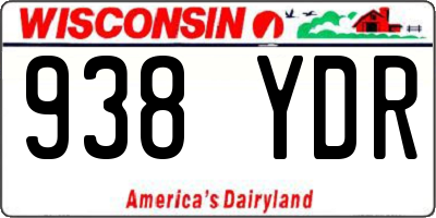 WI license plate 938YDR