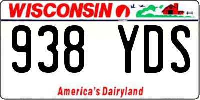 WI license plate 938YDS