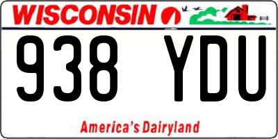 WI license plate 938YDU