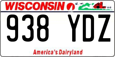 WI license plate 938YDZ
