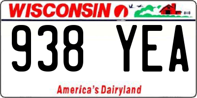WI license plate 938YEA