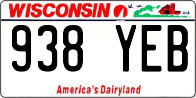 WI license plate 938YEB