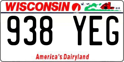 WI license plate 938YEG