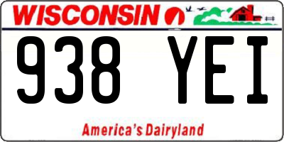 WI license plate 938YEI