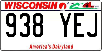 WI license plate 938YEJ