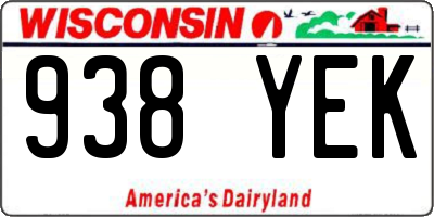 WI license plate 938YEK