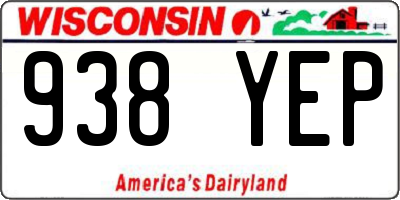 WI license plate 938YEP