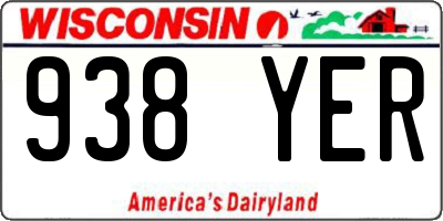 WI license plate 938YER