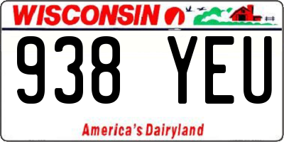 WI license plate 938YEU
