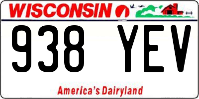 WI license plate 938YEV