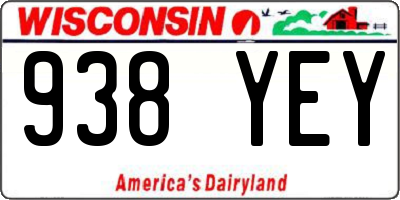 WI license plate 938YEY