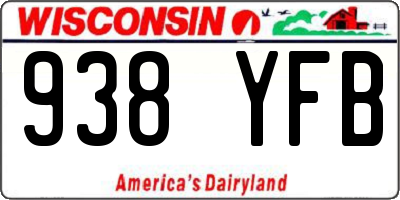 WI license plate 938YFB