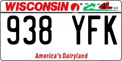 WI license plate 938YFK