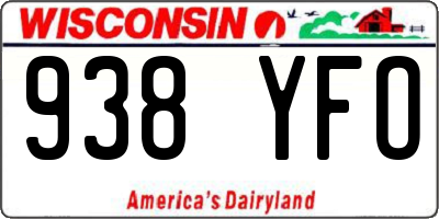 WI license plate 938YFO