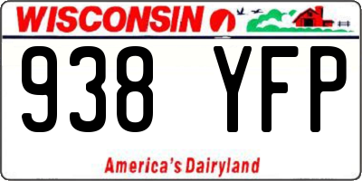 WI license plate 938YFP