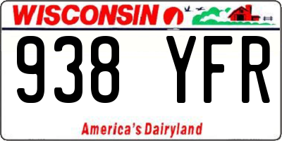 WI license plate 938YFR