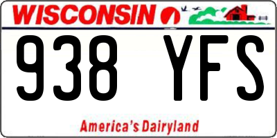 WI license plate 938YFS