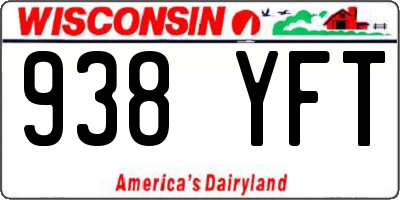 WI license plate 938YFT