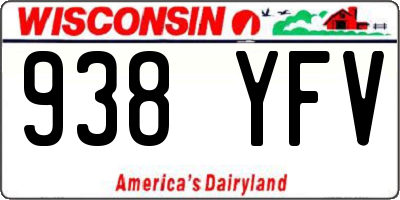WI license plate 938YFV