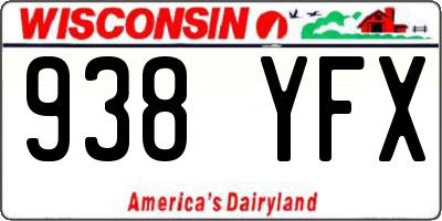 WI license plate 938YFX