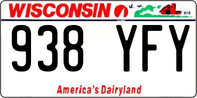 WI license plate 938YFY