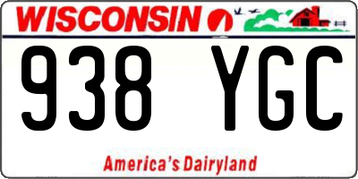 WI license plate 938YGC