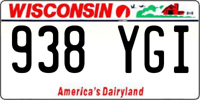 WI license plate 938YGI