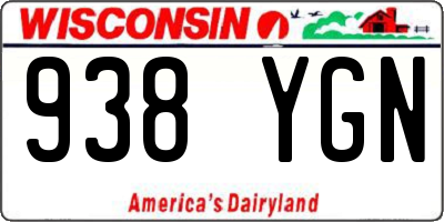 WI license plate 938YGN