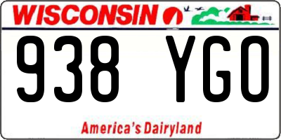 WI license plate 938YGO