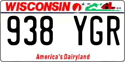 WI license plate 938YGR