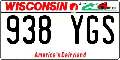 WI license plate 938YGS