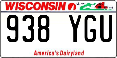 WI license plate 938YGU