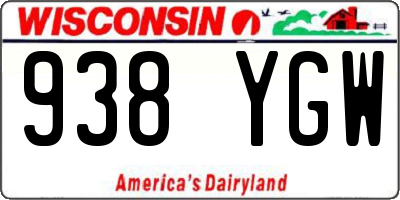 WI license plate 938YGW