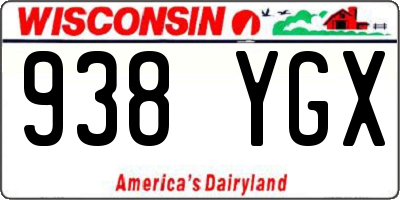 WI license plate 938YGX